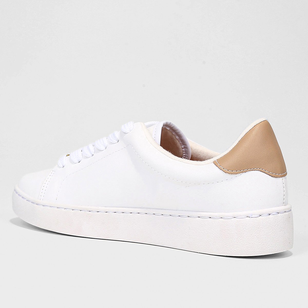 Miniatura Tênis Vizzano Casual Cano Baixo Feminino Branco+Bege - 33