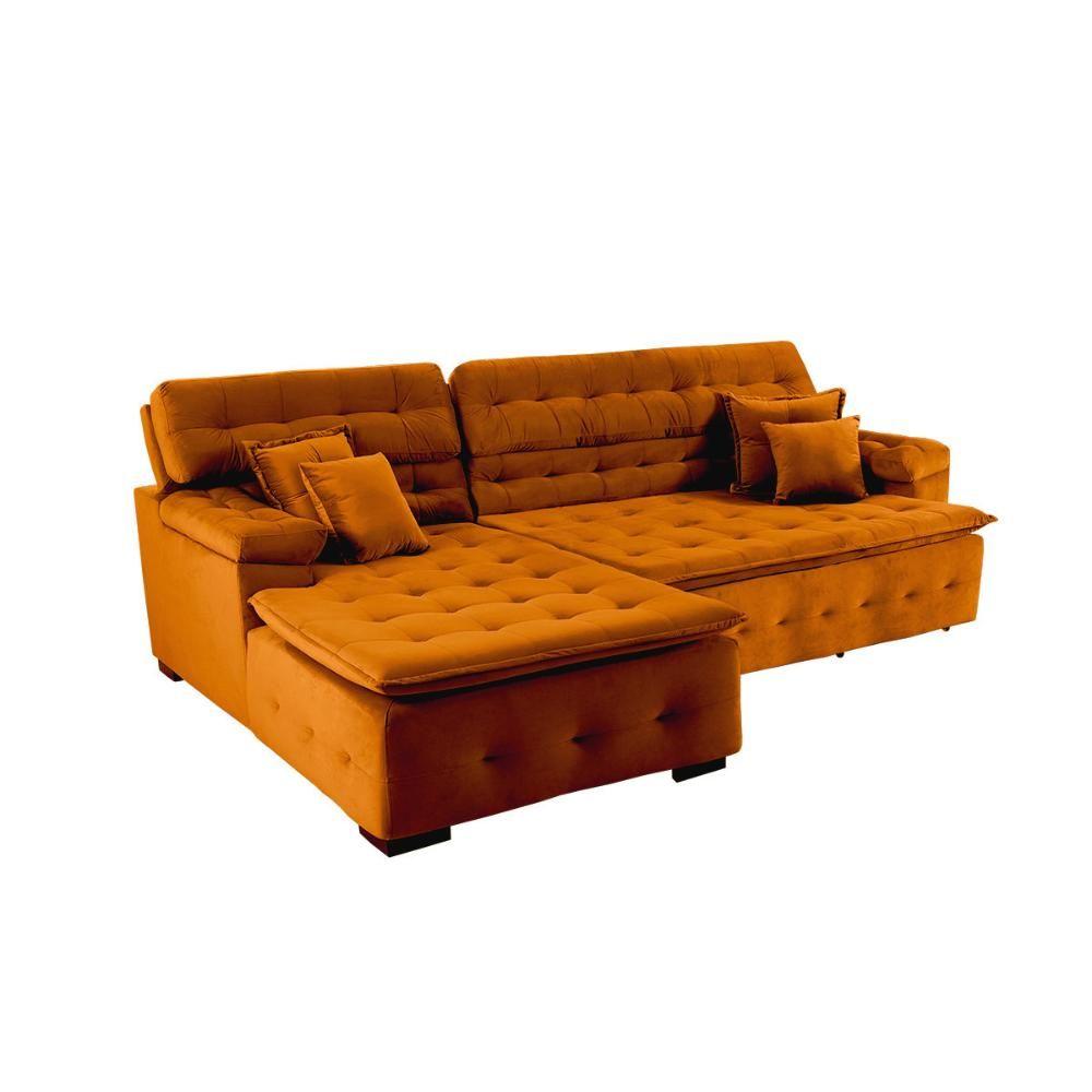Miniatura Sofá Retrátil e Chaise Orlando 220x210 terra