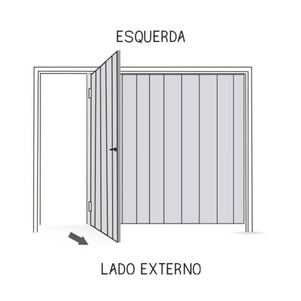 Miniatura Portão Contrapeso de Aço Galvanizado com Painel em Madeira 220x240 Req: 8,7 Cinza/Amadeirado