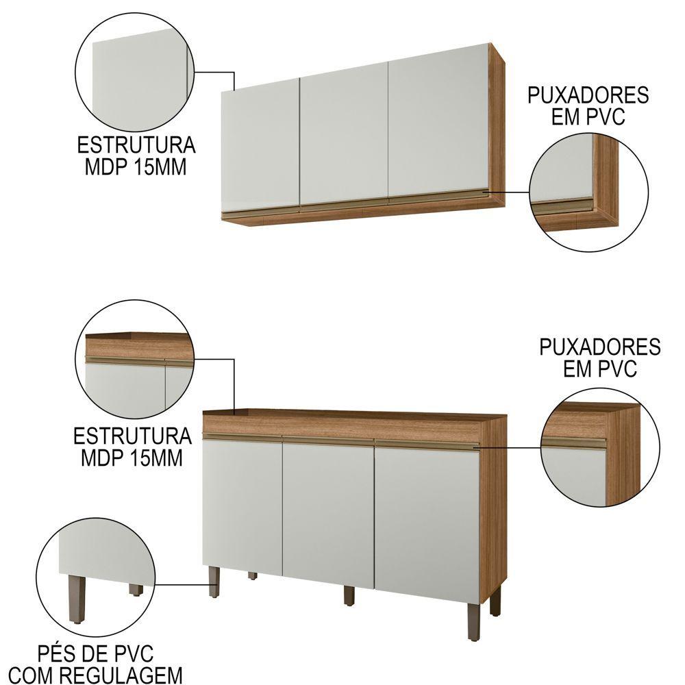 Miniatura Armário De Cozinha Modulada Karen 2 Pçs 99.0030 P14 Nature/off White - Mpozenato