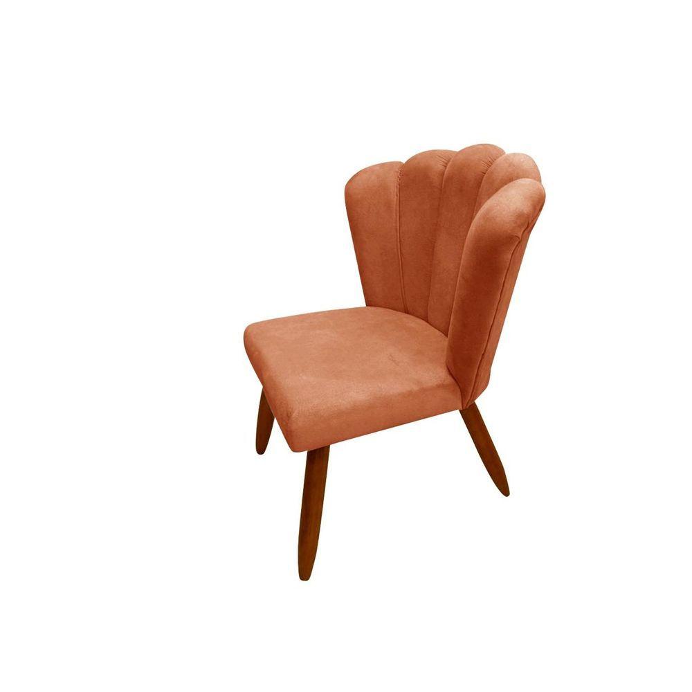 Miniatura Poltrona Cadeira Pétala Penteadeira Dritex suede Terracota
