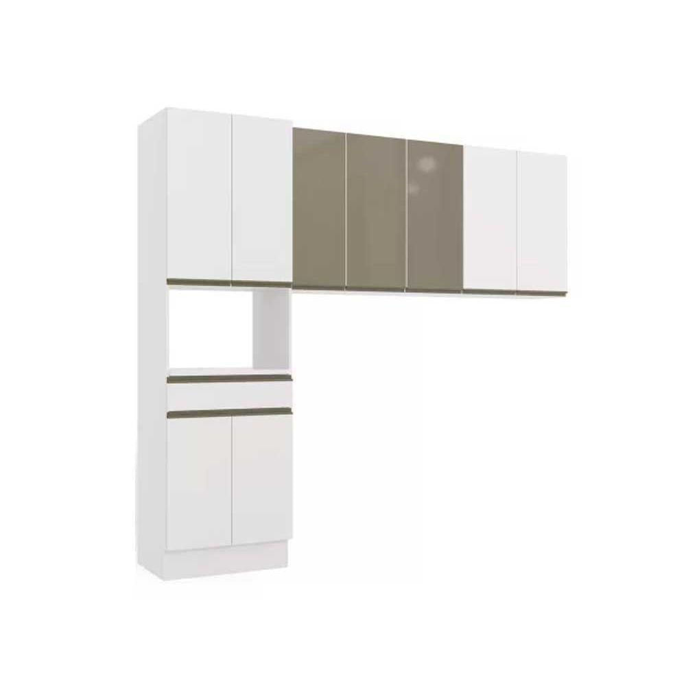 Miniatura Cozinha Modulada Completa Maxxi 3 Peças (2 Armários + 1 Paneleiro) Cz266 Branco - Kappesberg