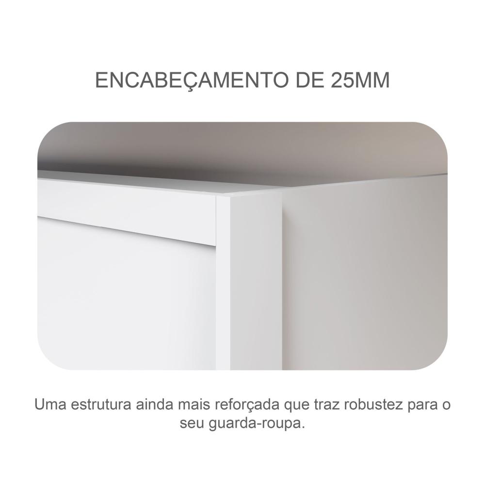 Miniatura Guarda Roupa Casal MDF Vegas 3Pts 6Gav Guarda Roupa Casal 3 Portas 6 Gavetas Vegas Branco