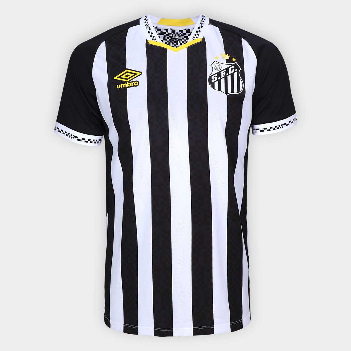 Miniatura Camisa Santos II 25/26 s/n Jogador Umbro Masculina Preto+Branco - EGG