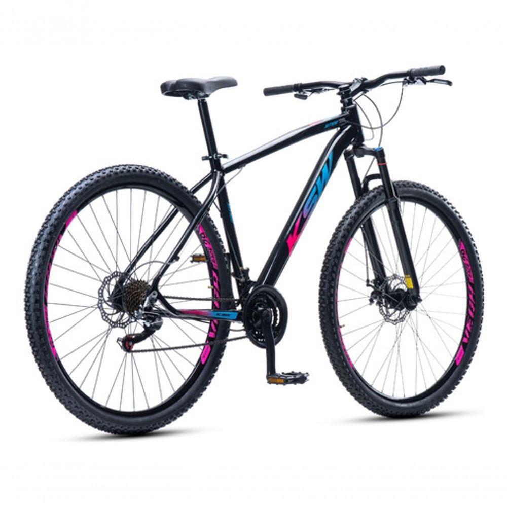 Miniatura Bicicleta Ksw Aro 29 21 Velocidades Freio A Disco Mecânico Alumínio Preto/rosa/azul 21