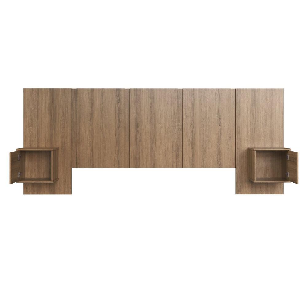 Miniatura Cabeceira para Cama de Casal com Mesas de Cabeceira Zurique Mel