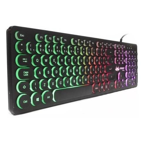 Miniatura Teclado Com Teclas Redonda Led Rgb Silencioso Kp-2059