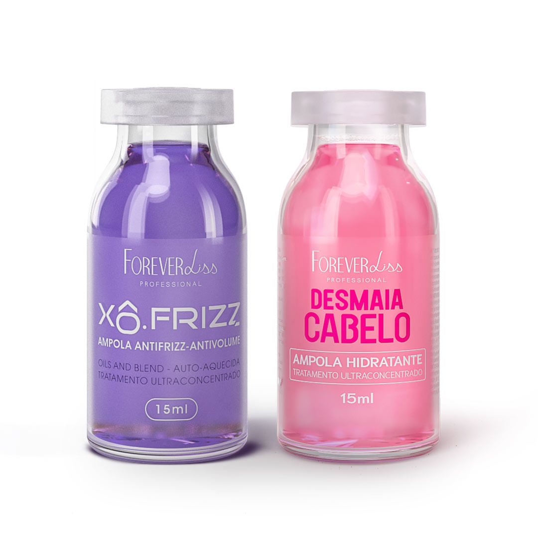 Miniatura Kit de Ampola Xô Frizz e Desmaia Cabelo 2.0 Forever Liss UNISEX - 2 - 30ml
