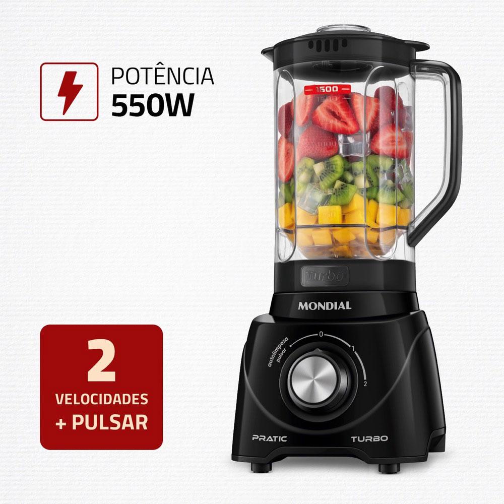 Miniatura Liquidificador Pratic Turbo L98B Mondial Preto 127V