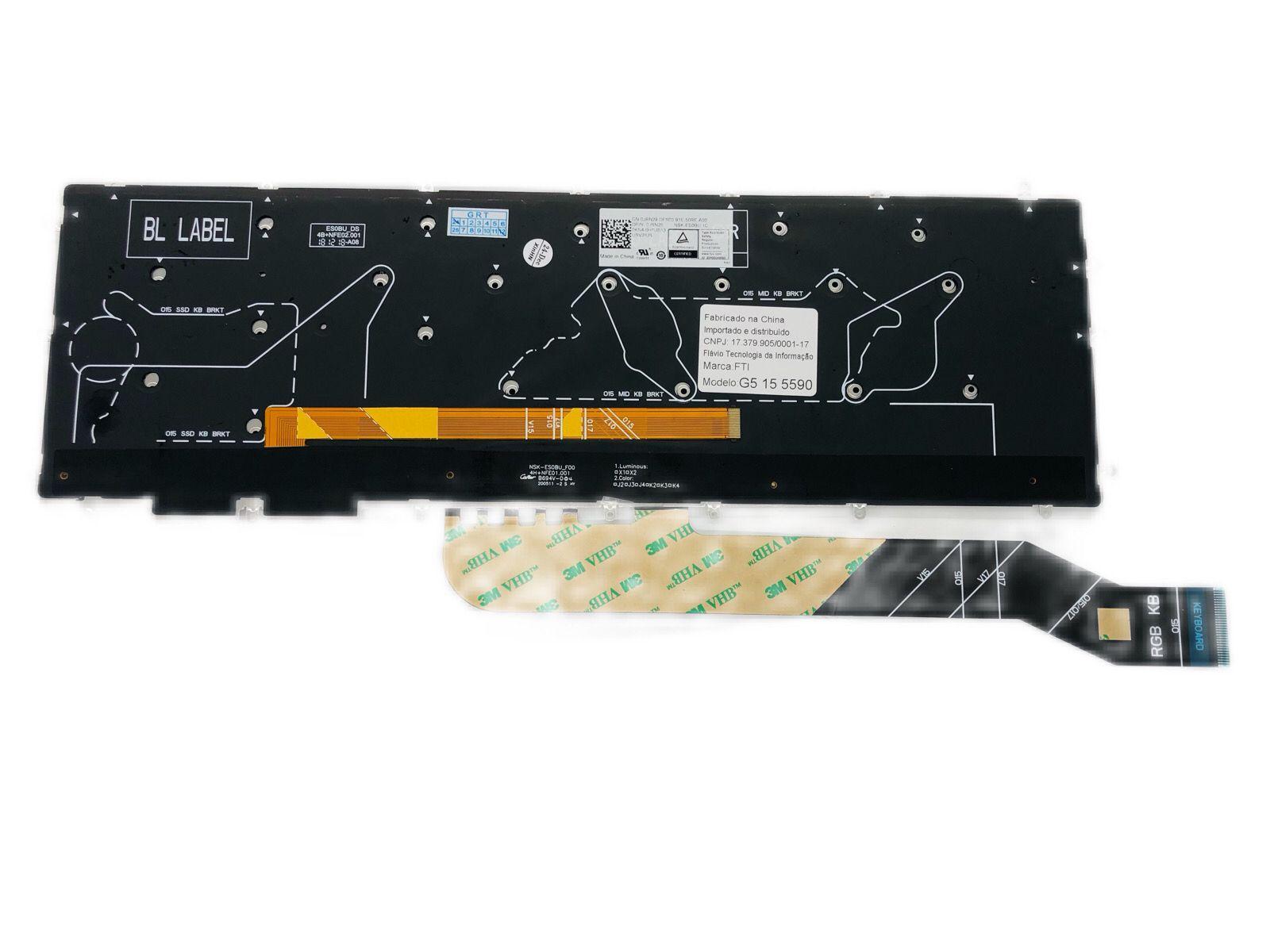 Miniatura Teclado Para Notebook Dell G5 15 5590 Us Iluminado