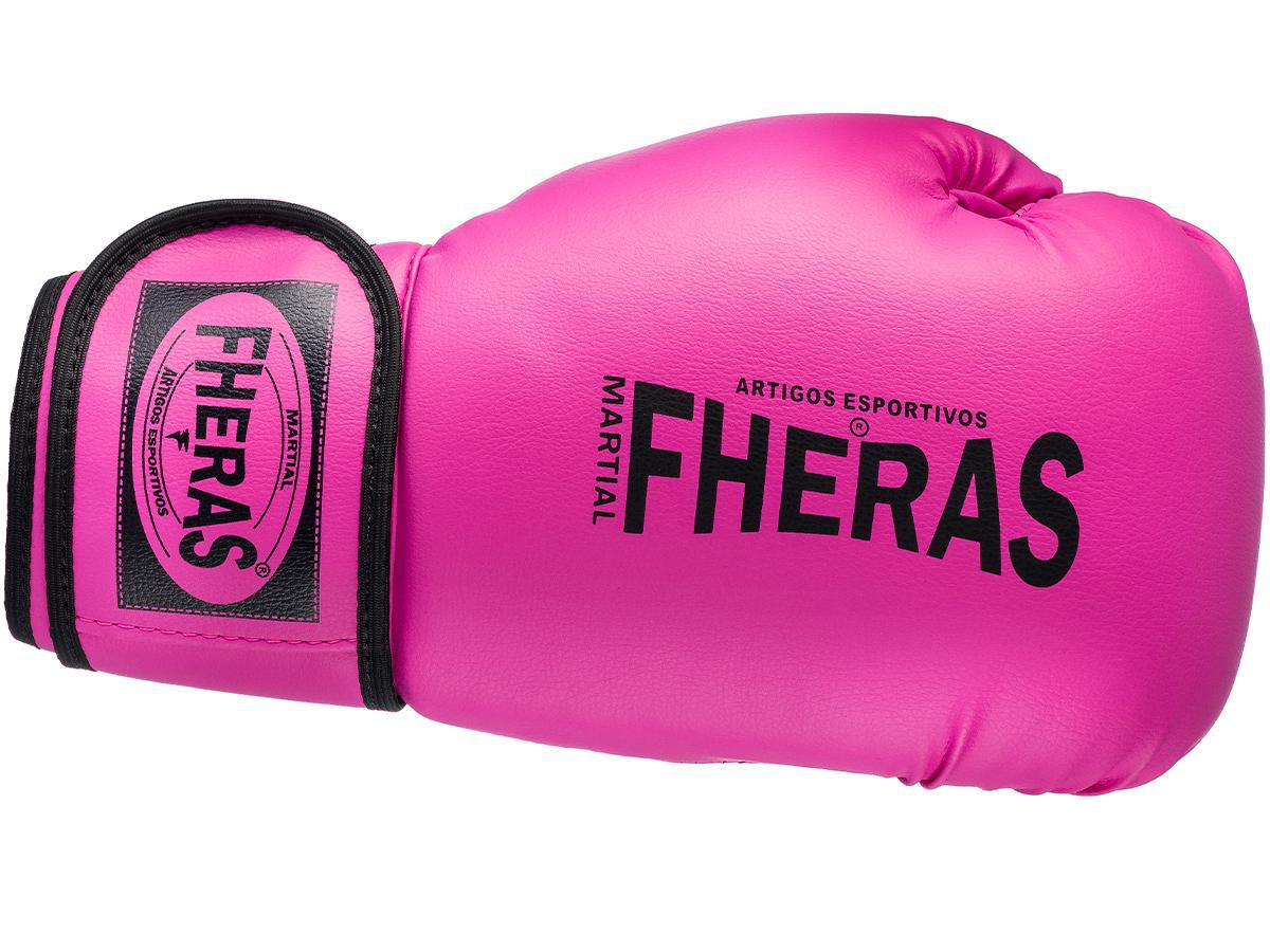 Kit Luva De Boxe Muay Thai Mma Bandagem E Bucal Rosa 08Oz