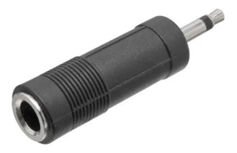 Miniatura Adaptador P10 Fêmea para P2 Macho - Plástico e Latão