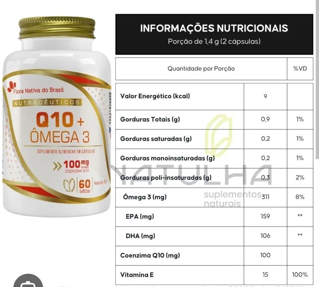Miniatura Omega3 Com Coenzimas Q10 100Mg 60 Capsulas