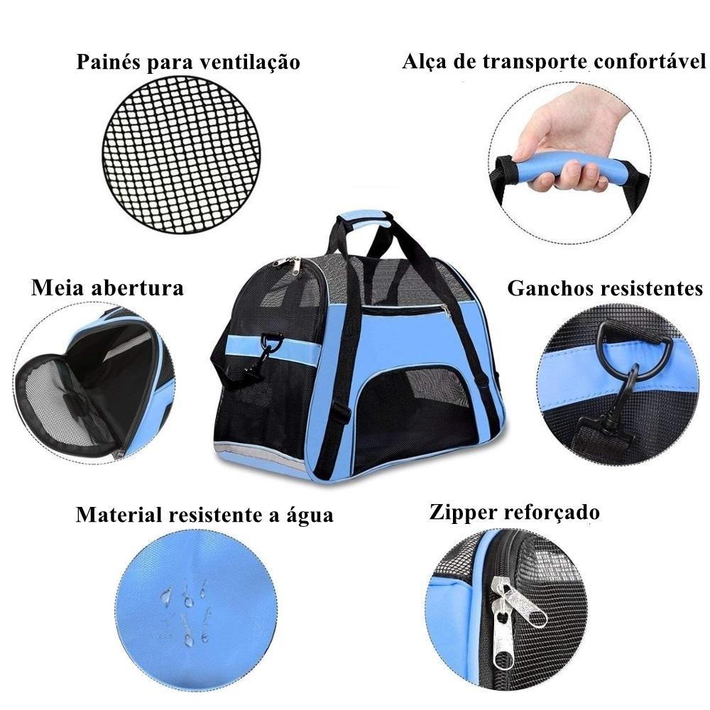 Miniatura Bolsa Transporte Pet Gato Cachorro Avião Viagens 48cm - Rosa - importado - 26cm - Náilon - 06kg - Médio - Mochila