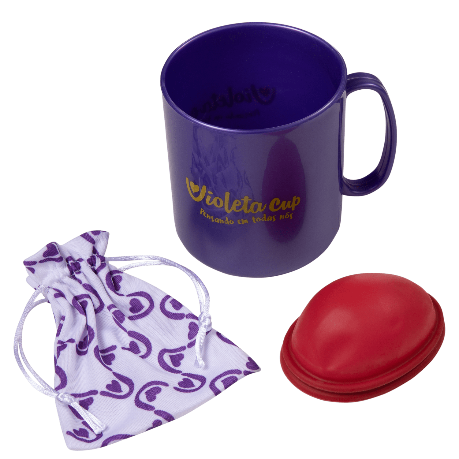 Miniatura Kit Violeta Cup Disco Menstrual Duo Vermelho (2 Produtos)