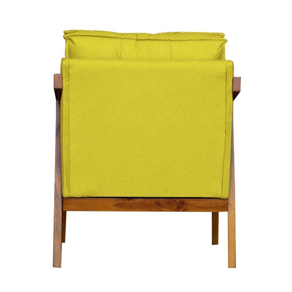 Miniatura Poltrona Cadeira Vitoria Base Reforçada - Veludo Amarelo