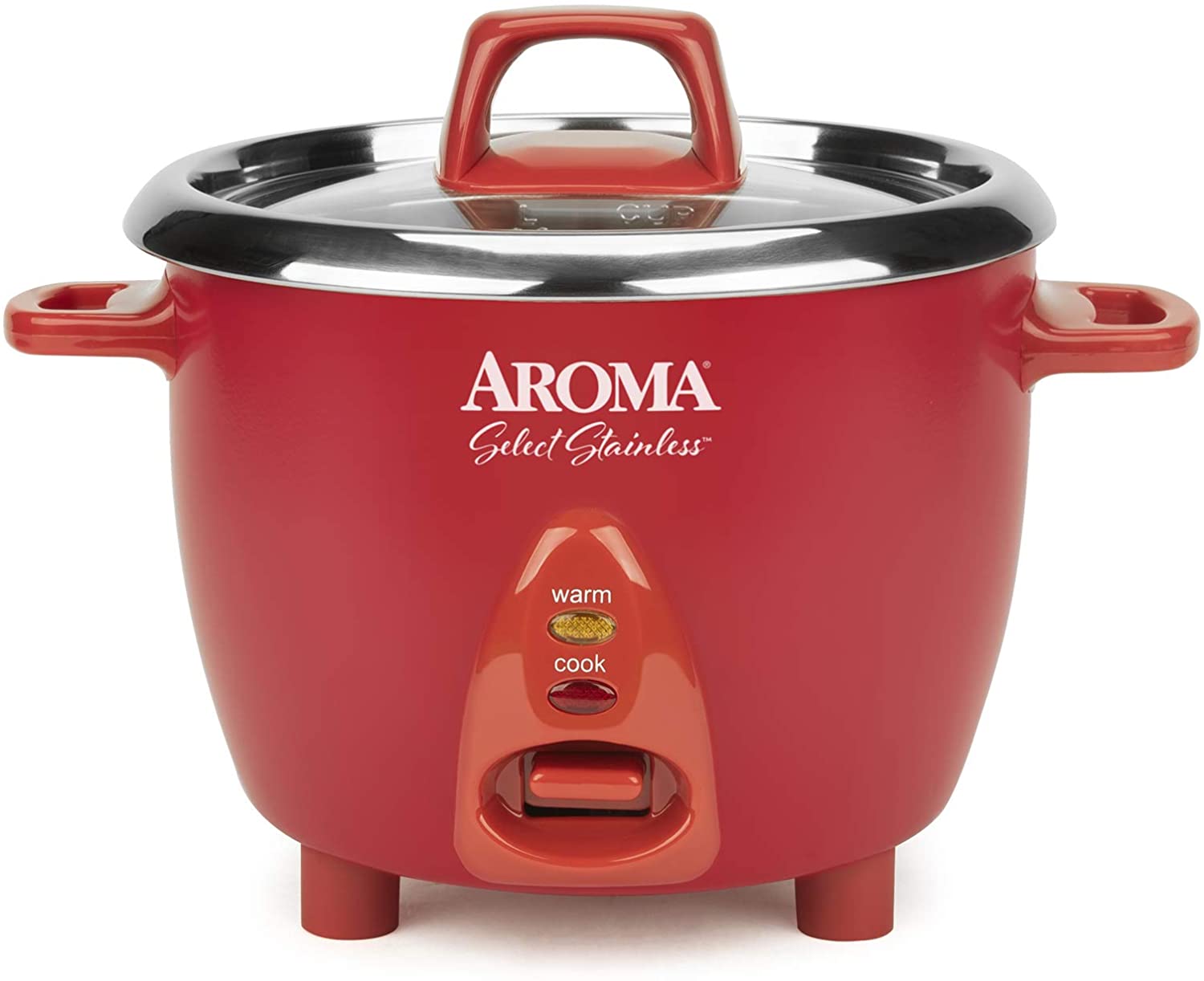 Miniatura Aroma Housewares Panela Elétrica de Arroz, 1,4 L, 400W, 110V, vermelha.