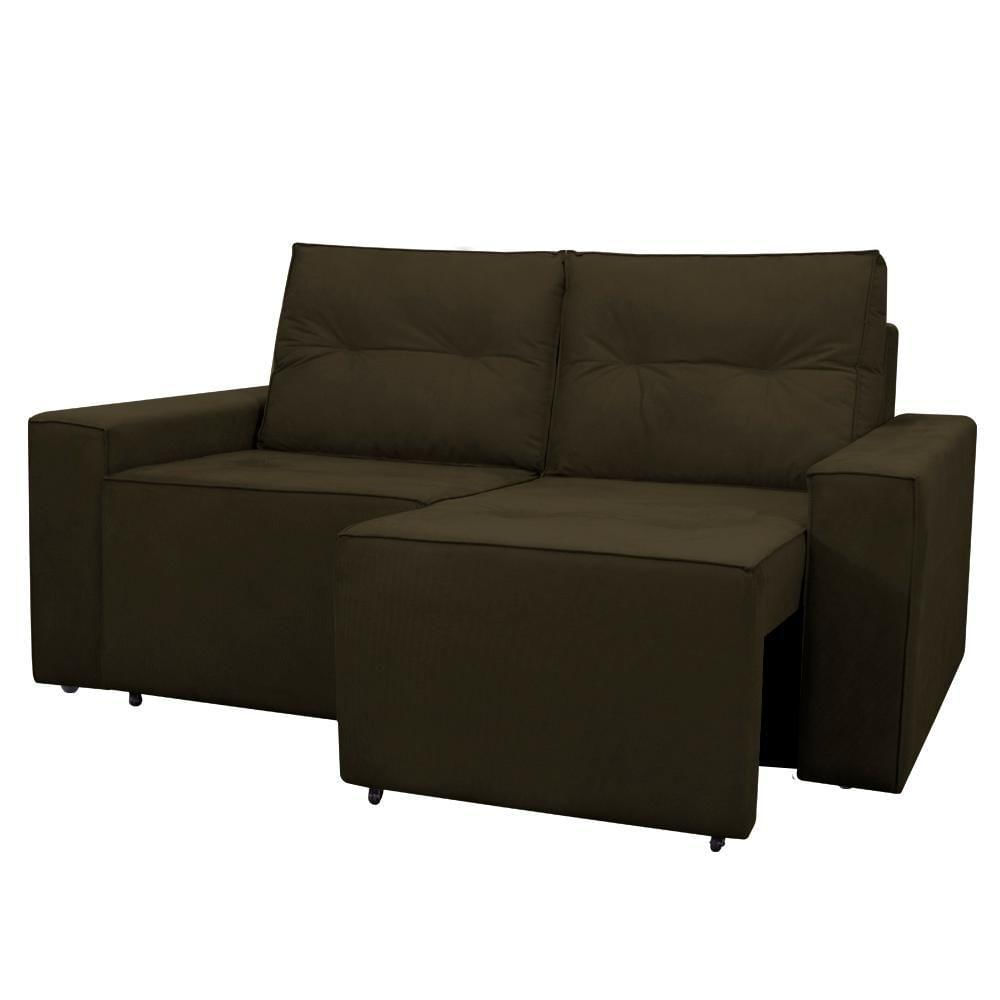 Miniatura Sofá Retrátil 2 Lugares 1,80 Confortável Polo Marrom Escuro