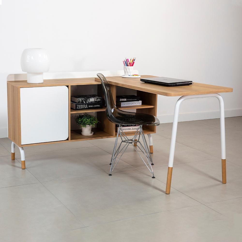Mesa Escrivaninha Em L 28003 Hanover Branco Artesano Hanover Branco