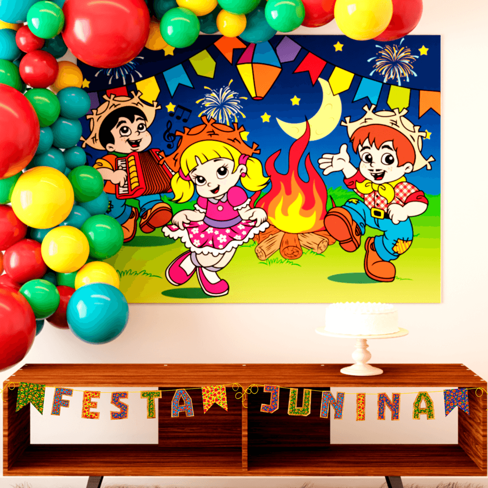 Miniatura Faixa Decorativa Festa Junina Colorida com Letra Reserva AMARELO