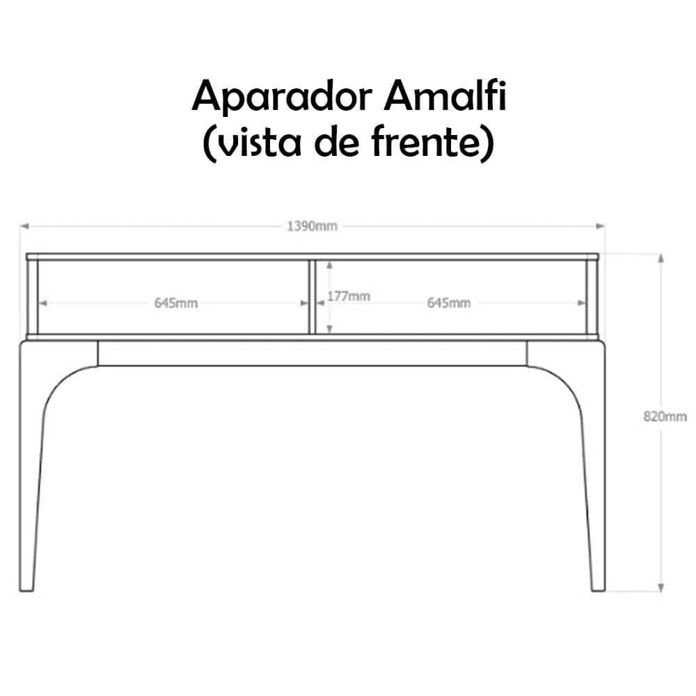 Miniatura Aparador Amalfi Off White/madero Canela