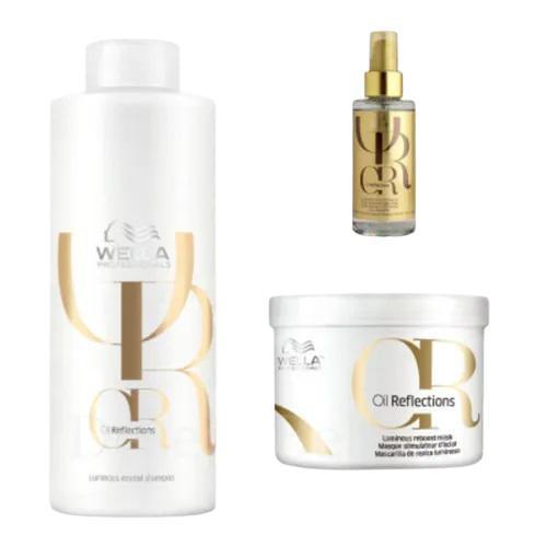 Miniatura Kit Wella Oil Reflections - Shampoo 1L+Mascara 500Ml+Ampola