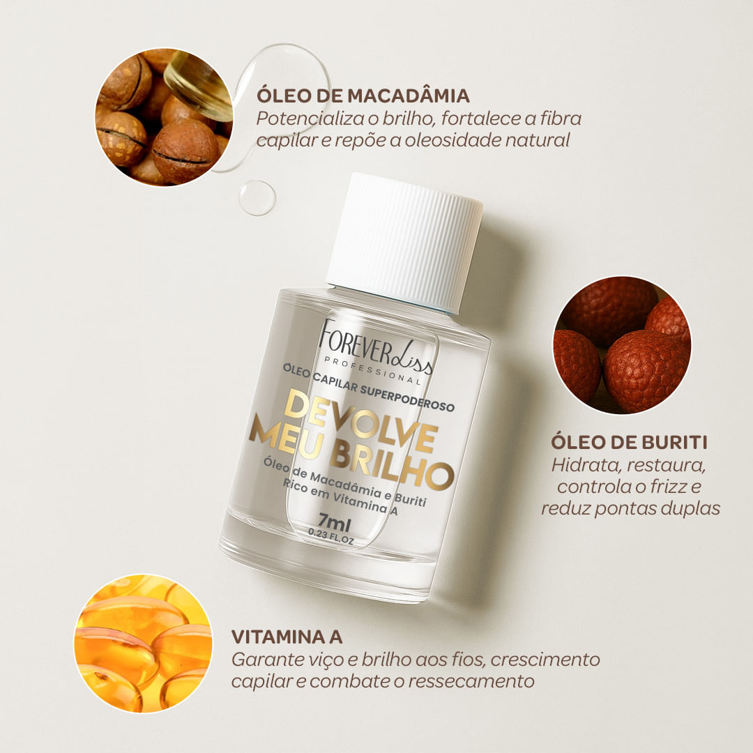 Miniatura Óleo Capilar Superpoderoso Devolve Meu Brilho Forever Liss 7ml