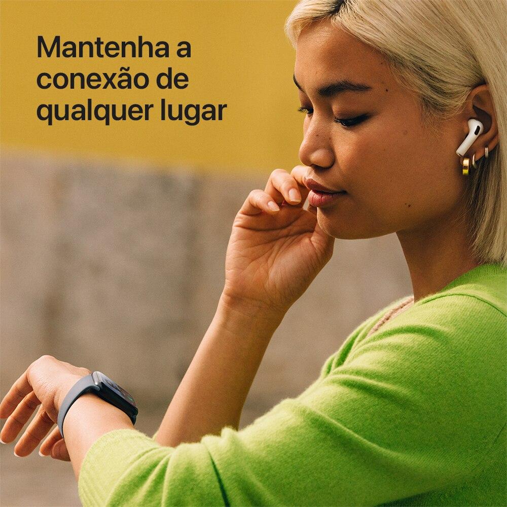 Miniatura Apple Watch SE 3 GPS - Caixa meia-noite de alumínio – 44 mm - Pulseira esportiva meia-noite – M/G