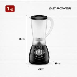 Liquidificador Mondial Power- L-550 com 2 Velocidades + Pulsar e 550W - Preto 110V