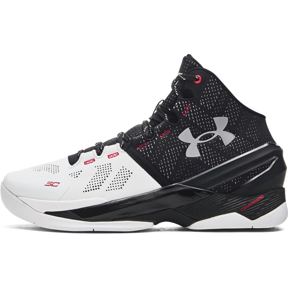 Miniatura Tênis de Basquete Under Armour Curry 2 Retrô 38 Branco