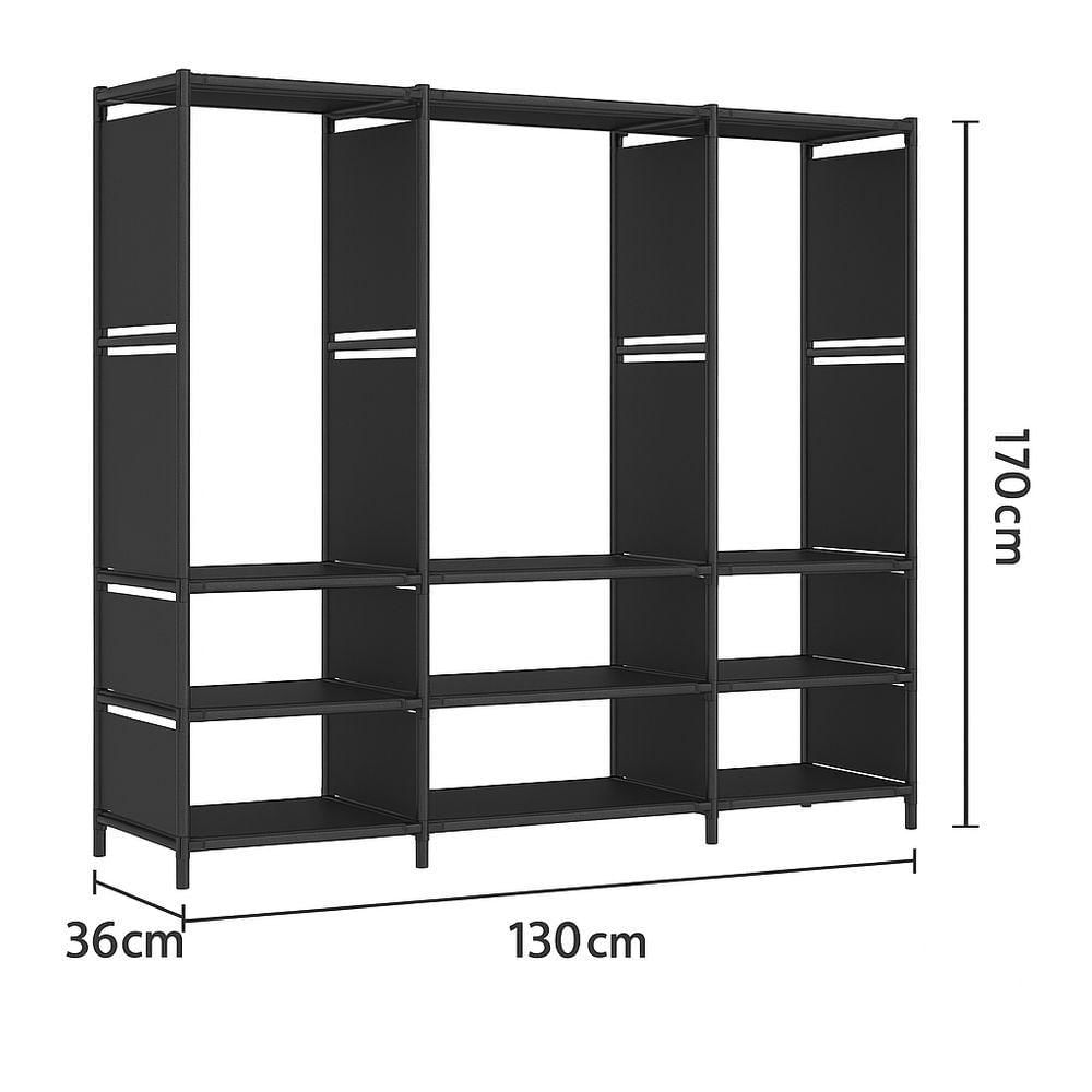 Miniatura Guarda-roupa Organizador Aberto Com 3 Seções E Prateleiras Closet Moderno