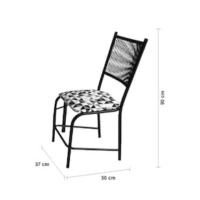 Miniatura Mesa de Jantar Retangular Famais Noruega com 4 Cadeiras – Preta