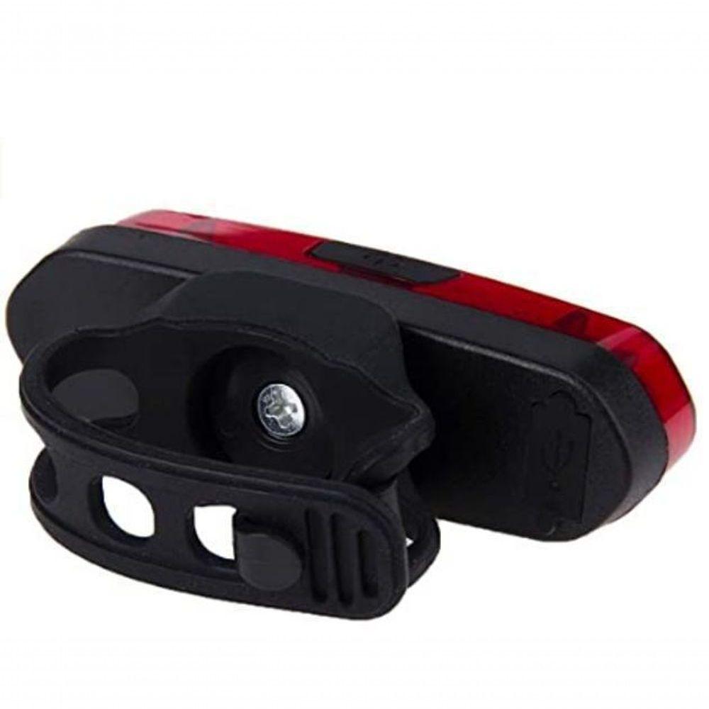 Miniatura Lanterna Bike Sinalizador Traseiro Vermelho Recarregável