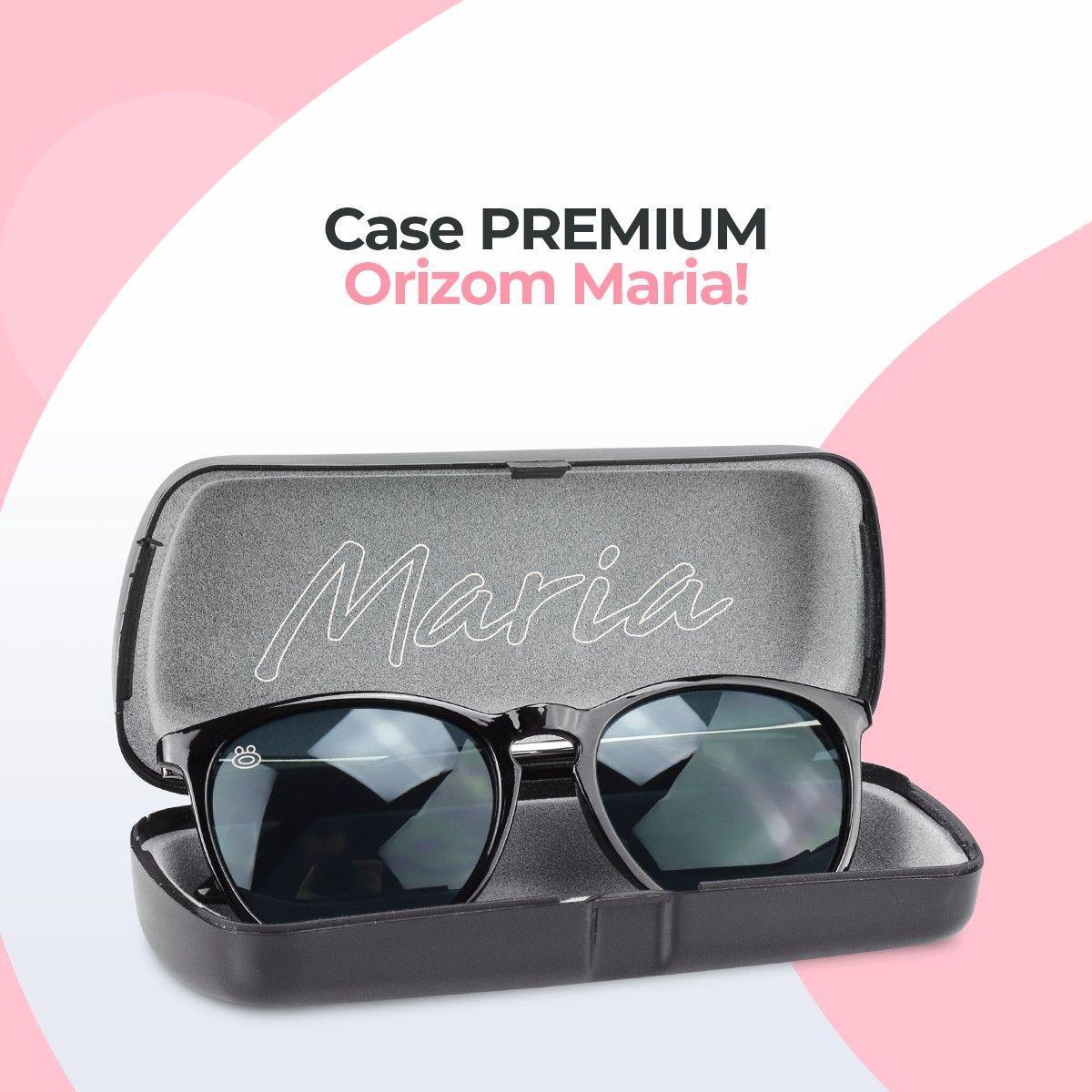 Miniatura Oculos Sol Feminino Preto Redondo Protecao Uv Acetato + Case