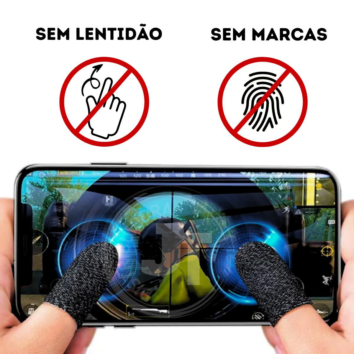 Kit 20 Luvas Dedo Fibra Prata Gamer Profissional Jogar Pubg