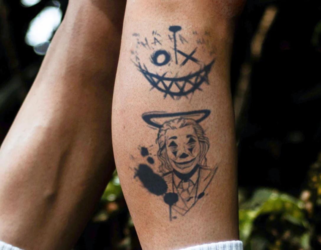 Miniatura Tatuagem Temporária Coringa Palhaço Rosto