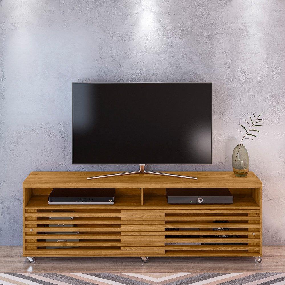 Miniatura Rack para Tvs até 65 Polegadas 1,82m Cross Frizz Cumaru