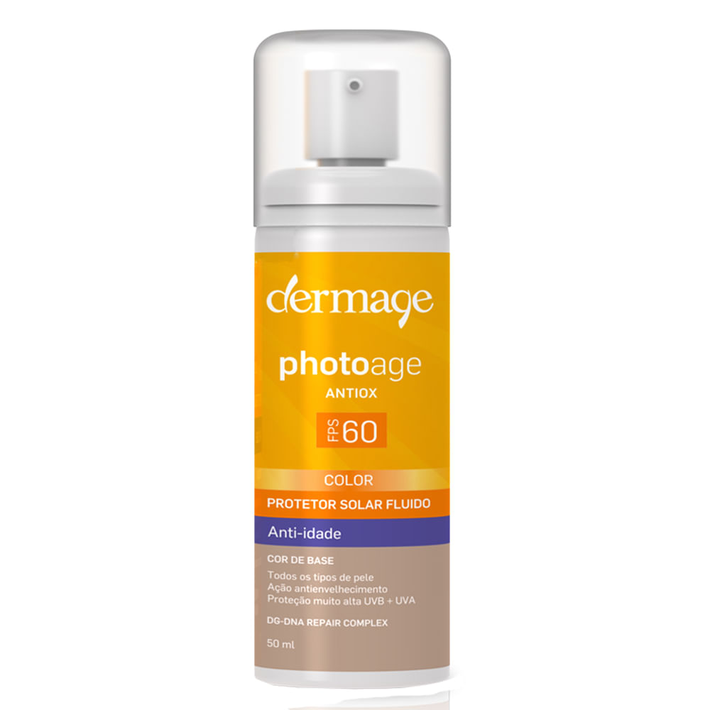 Miniatura Protetor Solar Facial Dermage - Photoage Fluido Antiox Color FPS 60 Universal