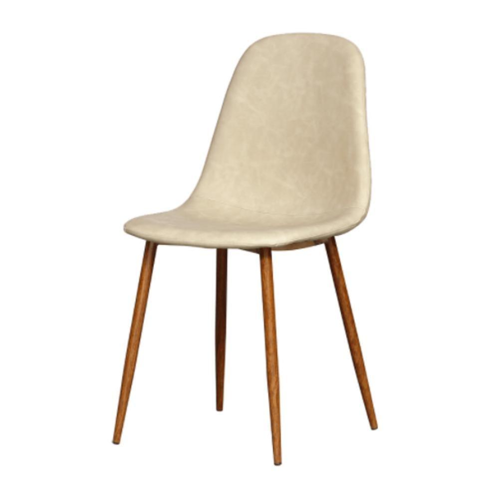 Miniatura Kit 4 Cadeiras Tânia Rivatti Em Poliuretano (pu) Nude Base Nogueira