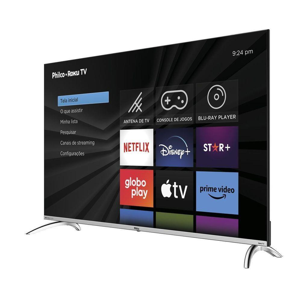 Smart TV 50” Philco LED 4K Roku TV Dolby Áudio PTV50G7PR2CSB Bivolt