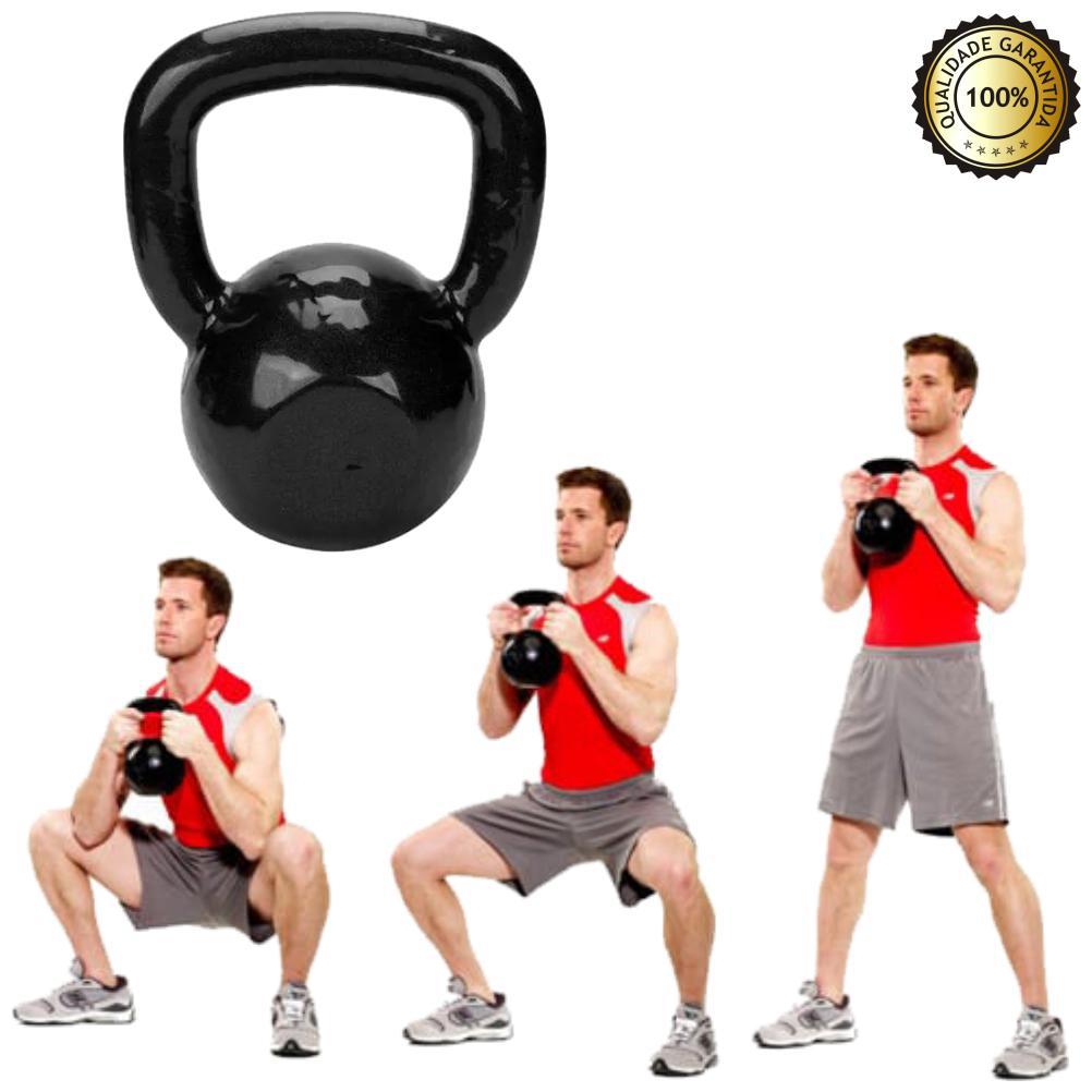 Miniatura Kettlebell Peso Emborrachado 4Kg - Treinamento Funcional