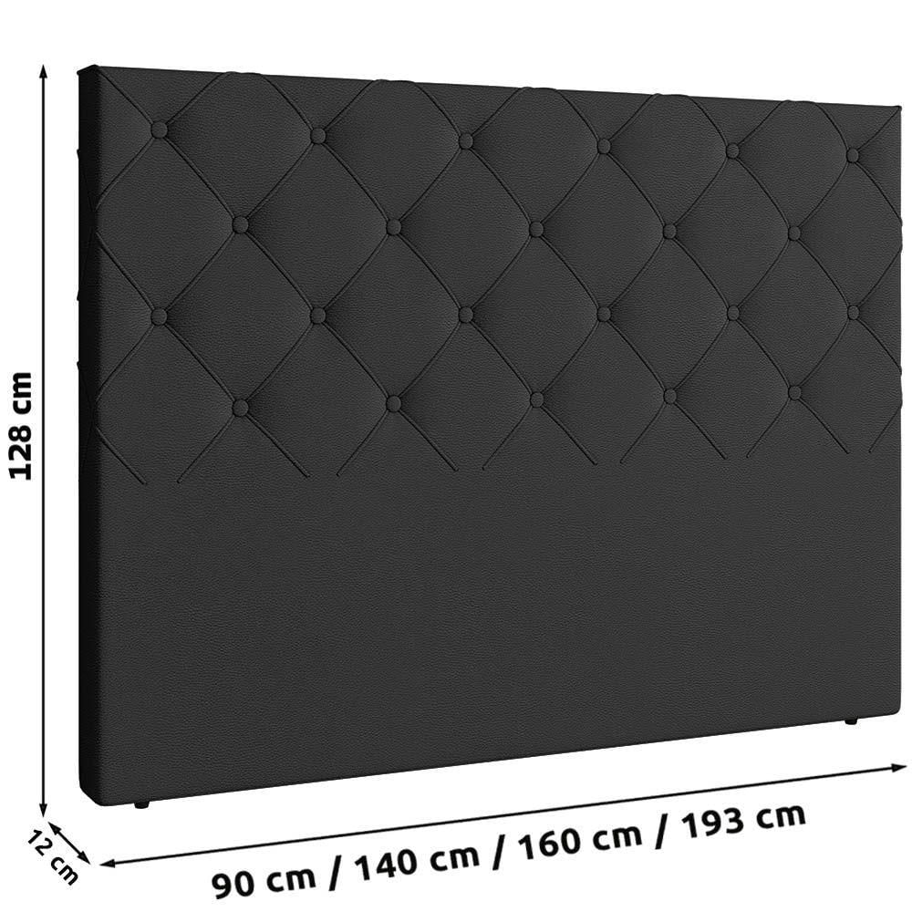 Cabeceira Cama Box Casal Millano 140cm Sintético Preto - Abmaza