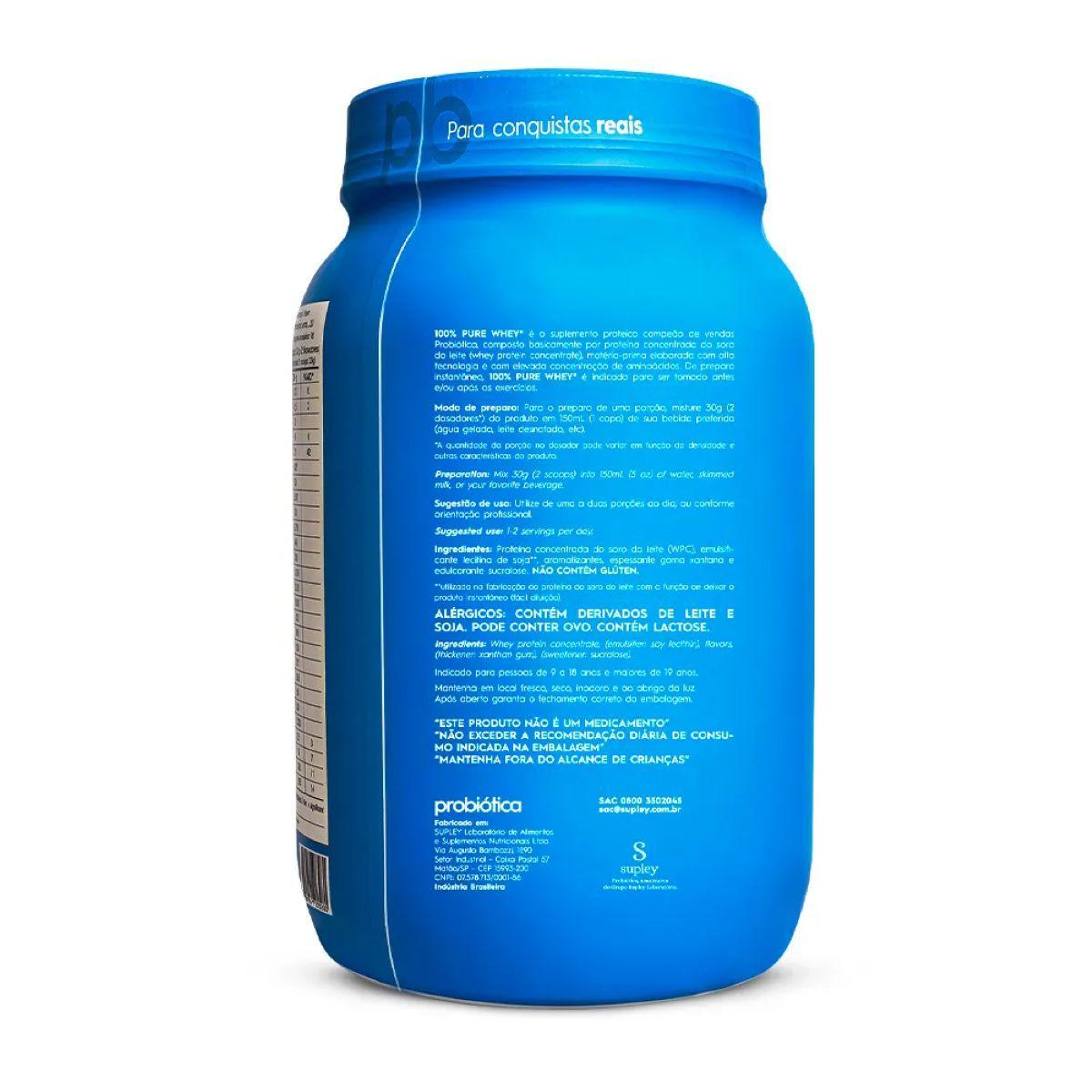 Miniatura Probiótica 100% Pure Whey Pote 900G Baunilha