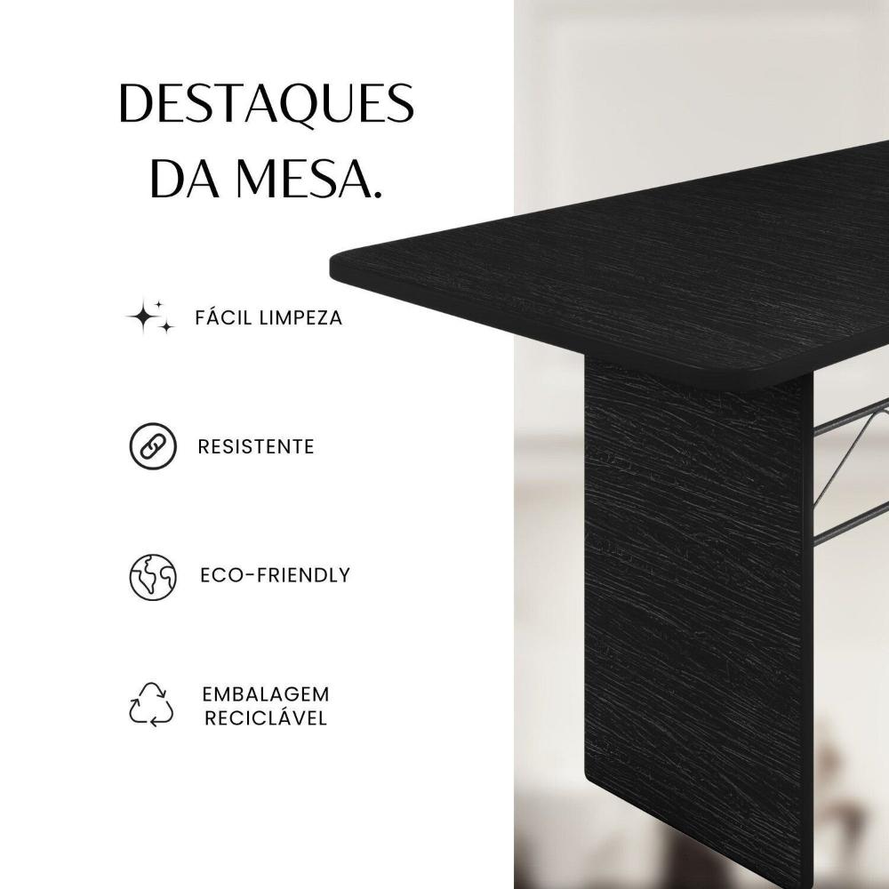 Mesa Retangular Tampo 140x75cm Base Ardósia Indiano Ardósia indiana / Mart. Prata
