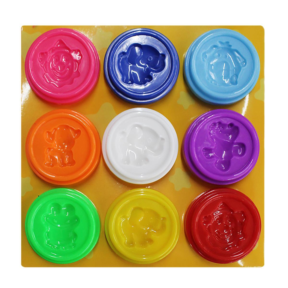 Miniatura Massinha De Modelar Animais Infantil 9 Cores Com Moldes 250G