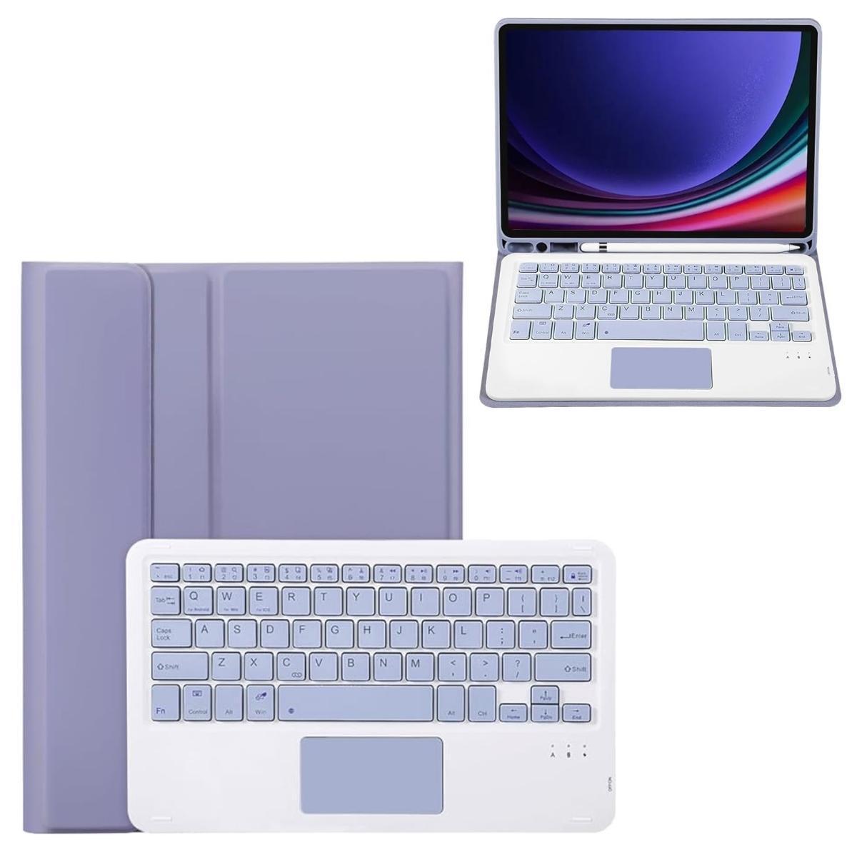 Miniatura Capa Teclado Magnética Lilás para Tab Samsung S9