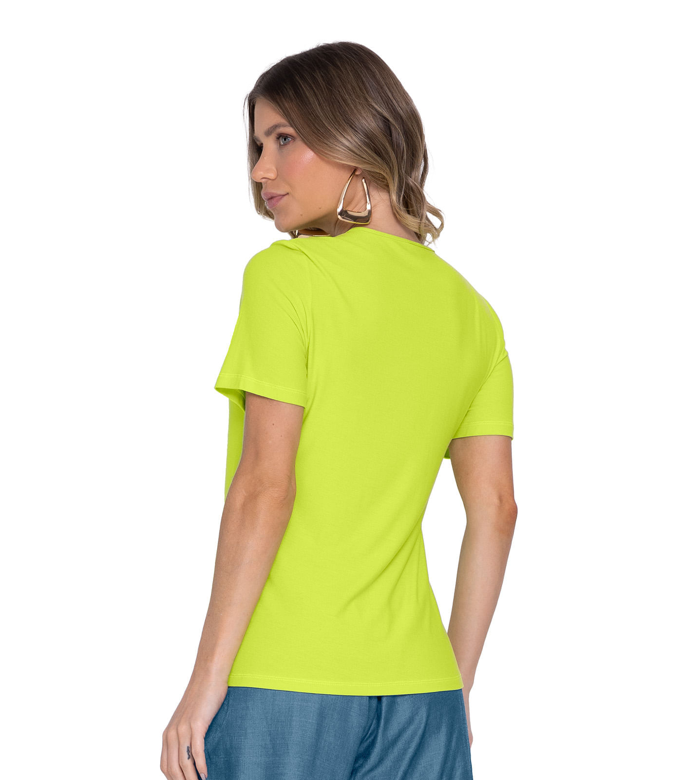 Miniatura Blusa Com Detalhe De Recorte Em Viscose Rovitex Verde G