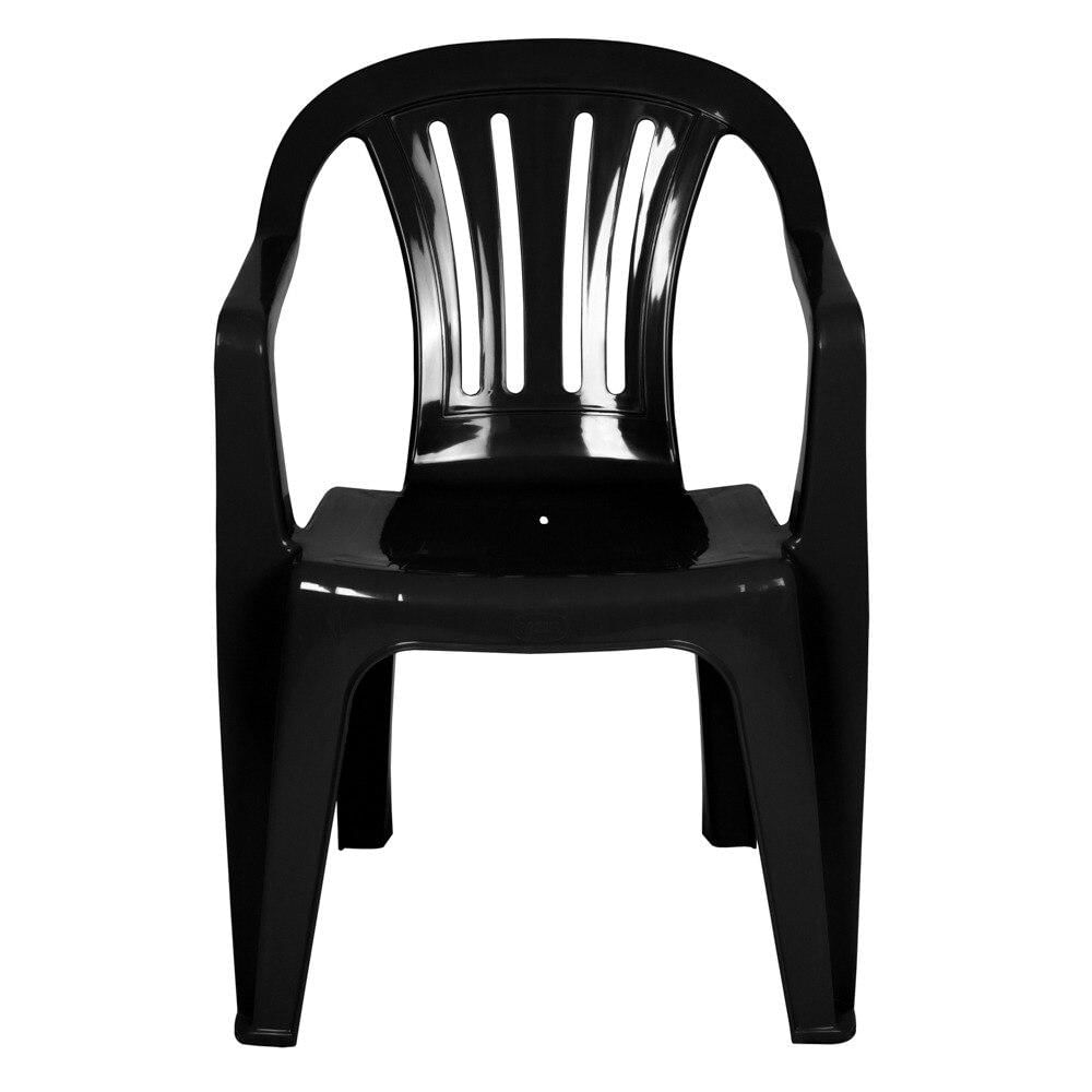 Miniatura Conjunto de Mesa com Cadeiras de Plástico Mor Quadrado Preto