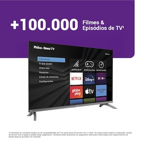 Smart TV 32” Philco LED HD P32CRA Roku TV HDR Dolby Audio Wi-Fi Dual Band HDMI USB