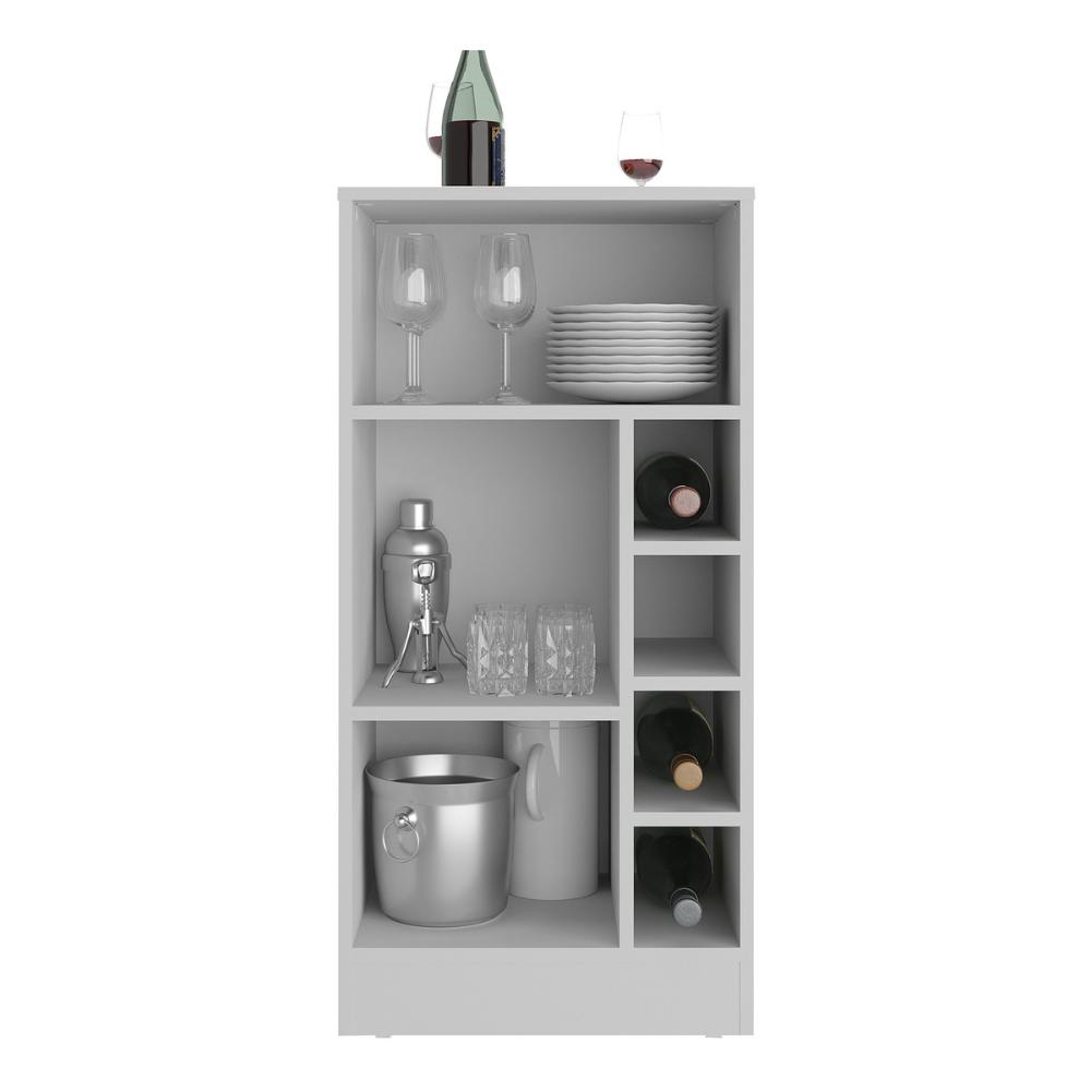 Miniatura Bancada Balcão/Mesa de Cozinha com Adega 1 Porta e Espelho Multimóveis MP2248 Branco